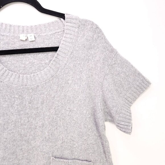 Moth Anthropologie Wool Cashmere Sweater Top Size XXS Oversized Gray Pockets - Picture 6 of 12